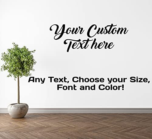 Custom Stickers Decal Vinyl Lettering - Window Wall Windshield Car Bumper Door Letters Personalized Made Business Text Make Your Own Customized Name Vehicle Auto Office School Waterproof 2 Lines