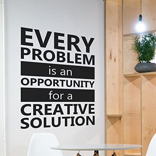 Motivational and Inspirational Office Wall Decal Sticker Vinyl Quotes for Business Teamwork Words and Saying Positive Decoration (Every Problem is an Opportunity for a Creative Solution)