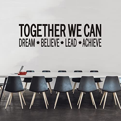 Together We Can Dream Believe Lead Achieve Wall Decals Office Meeting Room Wall Stickers Inspirational Motivational Wall Art Decals Vinyl Office Teamwork Quotes Business Wall Decor 25 X7