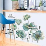Dream Blue Flowers Wall Decal Home Decor Wall Decals Peel and Stick Home Décor Wall Art Decor Wall Stickers for Living Room Bedroom