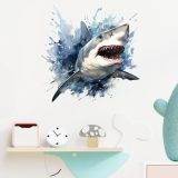 Killer Whale Jumping out of the Water Wall Decal Nursery Orca Sea Animal Wall Sticker Removable Peel and Stick Waterproof Wall Art Decor Stickers for Kids Baby Classroom Preschool Living Room