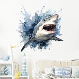 Killer Whale Jumping out of the Water Wall Decal Nursery Orca Sea Animal Wall Sticker Removable Peel and Stick Waterproof Wall Art Decor Stickers for Kids Baby Classroom Preschool Living Room