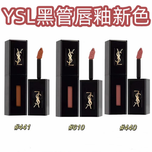 YSL聖羅蘭 2023新品嘗鮮 最新版 黑管水光唇釉 #440 #441 #610 現貨 春夏 新色 奢華緞面漆光唇釉 唇釉