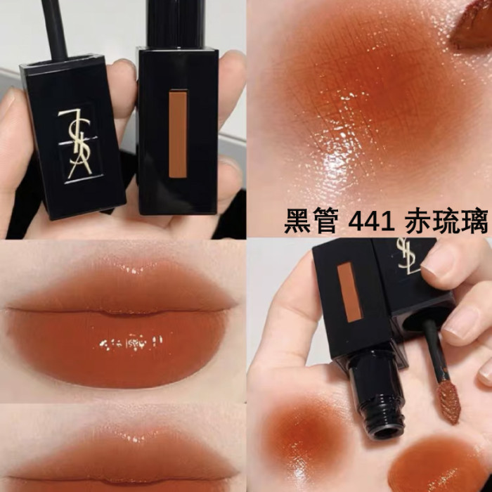 YSL聖羅蘭 2023新品嘗鮮 最新版 黑管水光唇釉 #440 #441 #610 現貨 春夏 新色 奢華緞面漆光唇釉 唇釉