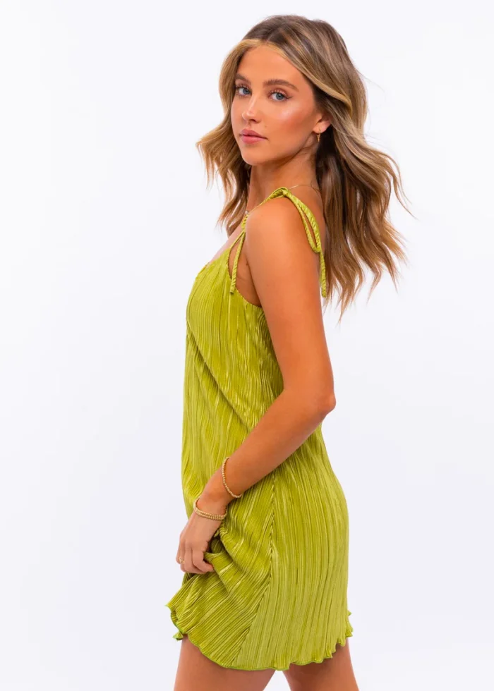 TIE STRAP MINI DRESS Green