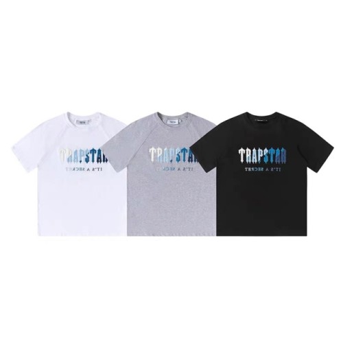 Trapstar white and blue gradient fonts t-shirt (black/white/grey)