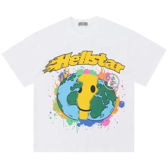 Hellstar Studios the smiling face of the earth tee white black