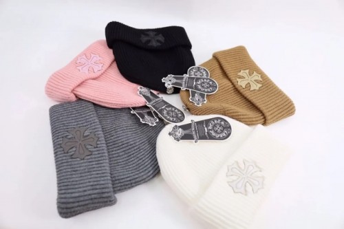 Free shipping Chrome Heart leather cross cold hat beanie 5 colors