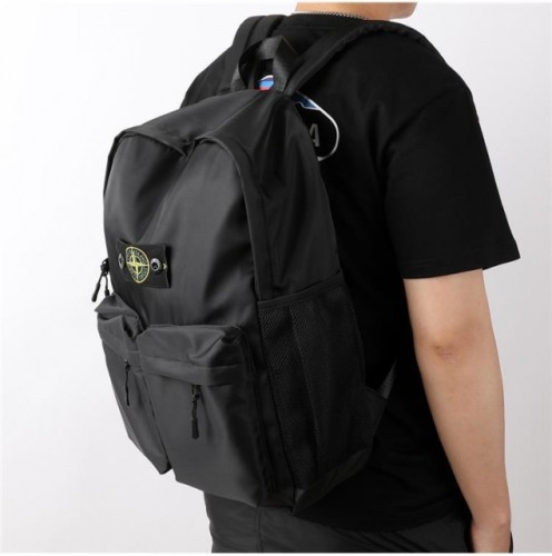 Stone Isla*d Double Pocket Backpack (Black/Army Green)