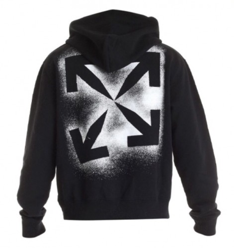 Off White OW Spray Paint Hoodie Black
