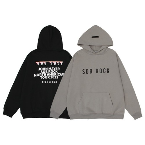 Fear of god sob rock hoodie black gray