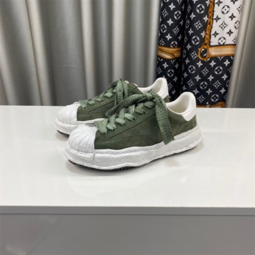 Masion Mihara Yusuhiro MMY Canvas Melting Sole Shoes Green Suede
