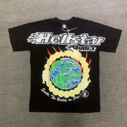 Hellstar Studios Globe Smile Earth T-Shirt Tee Black White