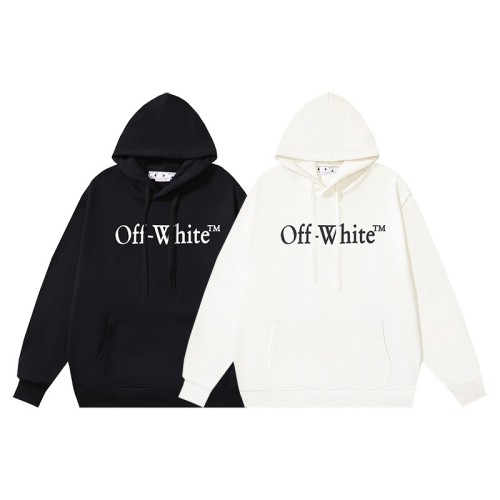 0ff-White Front Widthwise Letters Hoodie 2 Colors
