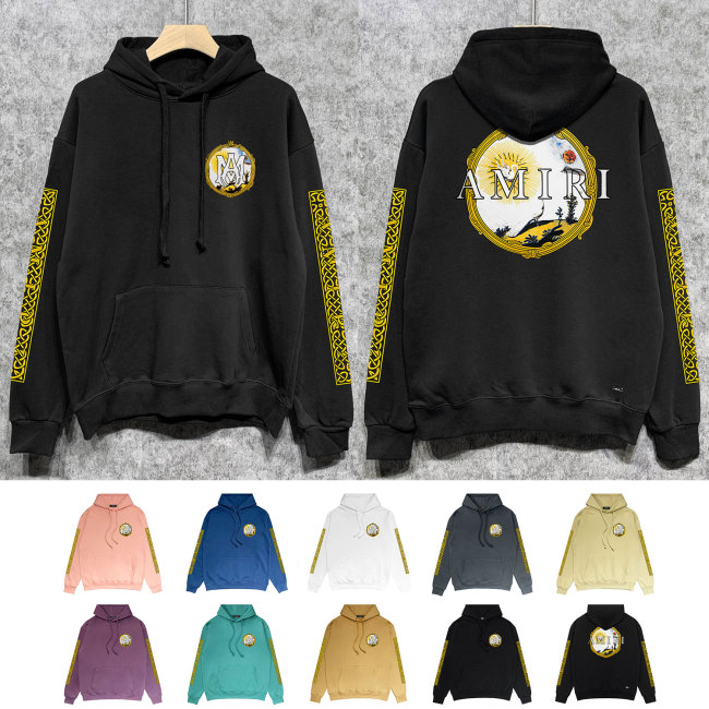 Amiri Gold Circle Letters Hoodie 9 Colors