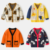 2023 Autumn Boys' Sweater Cardigan Cartoon