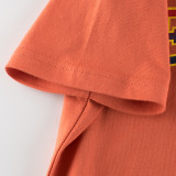 2023 New Summer Cotton Short Sleeves Orange #R01