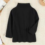 Children's casual long sleeved sweater Black #AB01