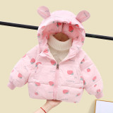 Kids cotton jacket thickening Pink #A01