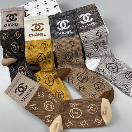 【5 Pairs Boxer】CHANEL Socks