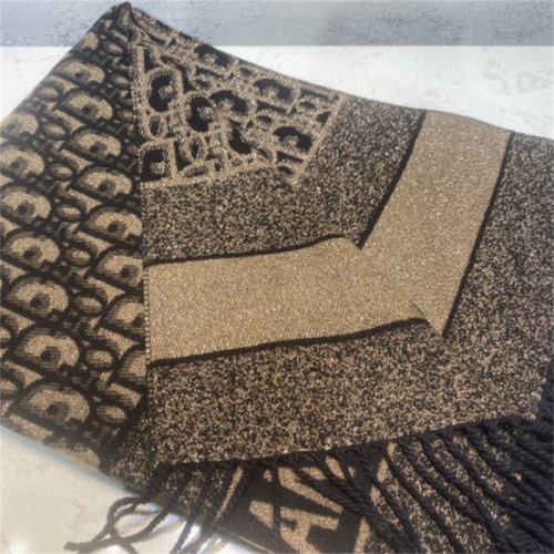 DIOR Cashmere + Silver Silk Thread Scarves Size: 190*66CM No Box