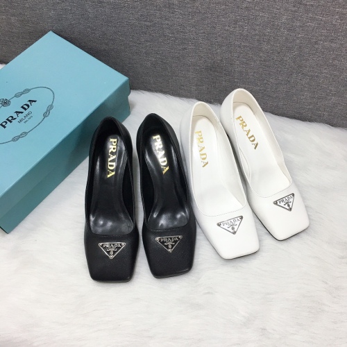US【5-10】PRADA【2 Color】Women's High-Heel Dress Shoes With Box