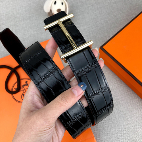 【3.4 CM】HERMES 【4 Colors】Belt Optional Box High-Quality Cowhide Material