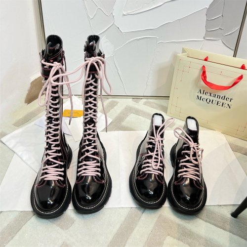 US【5-9】Alexander McQueen Women's Low-Heel Boots Optional Lining With Box