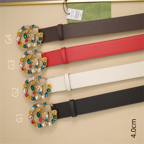 【4.0 CM】GUCCI【4 Colors】Belt Optional Box High-Quality Cowhide Material