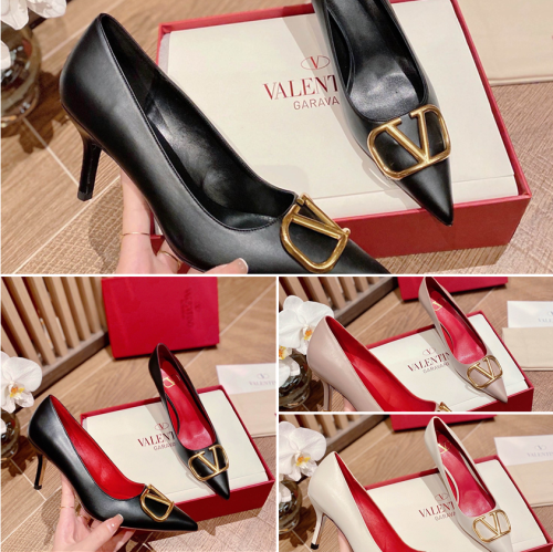 VALENTINO 8CM High-Heel Dress Shoes With Box
