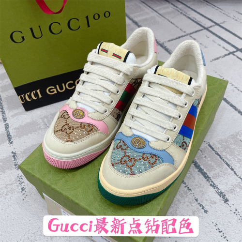 US【5.5-11】Gucci Screener Sneaker Rhinestone Embellishment With Box