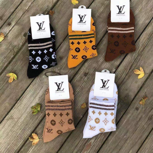【5 Pairs Boxer】LV Socks