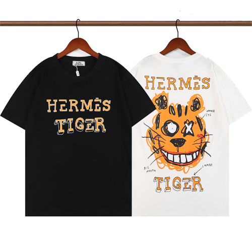 HERMES Print T-shirts Asian Size: S-2XL