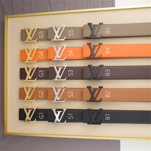 【4.0 CM】LV【15 Colors】Belt Optional Box High-Quality Cowhide Material
