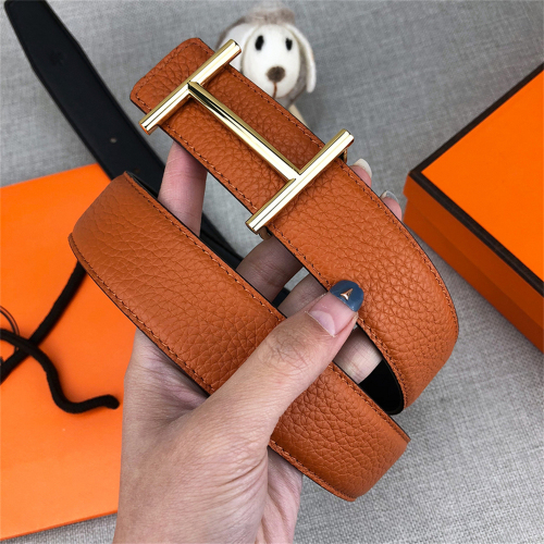 【3.4 CM】HERMES【10 Colors】Belt Optional Box High-Quality Cowhide Material