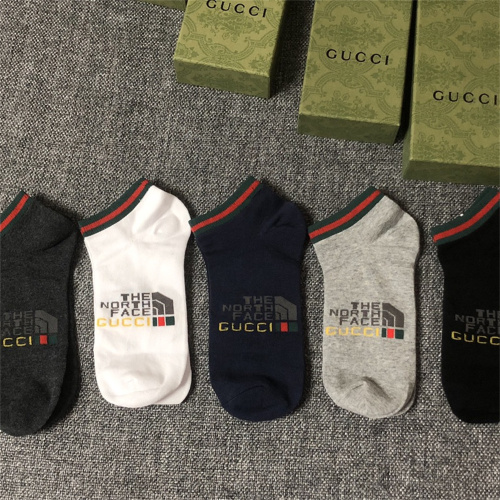 【5 Pairs Boxer】GUCCI x THE NORTH FACE Socks