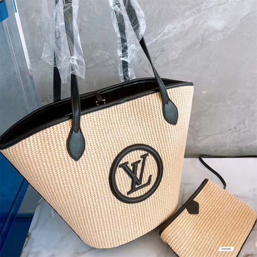 LV Straw Cord Bag Beach Vacation Leisure Tote Bag No Box Size: 29*23CM