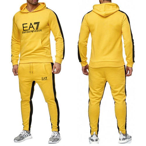 Armani【7 Color】Pure Cotton Printed Tracksuits Hoodie + Pants Asian Size S-3XL