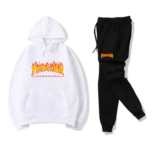 THRASHER【48 Color】Pure Cotton Printed Tracksuits Hoodie + Pants Asian Size M-2XL
