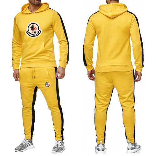 MONCLER【5 Color】Pure Cotton Printed Tracksuits Hoodie + Pants Asian Size S-3XL