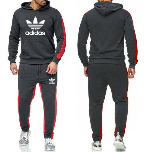 Adidas【7 Color】Pure Cotton Printed Tracksuits Hoodie + Pants Asian Size S-3XL