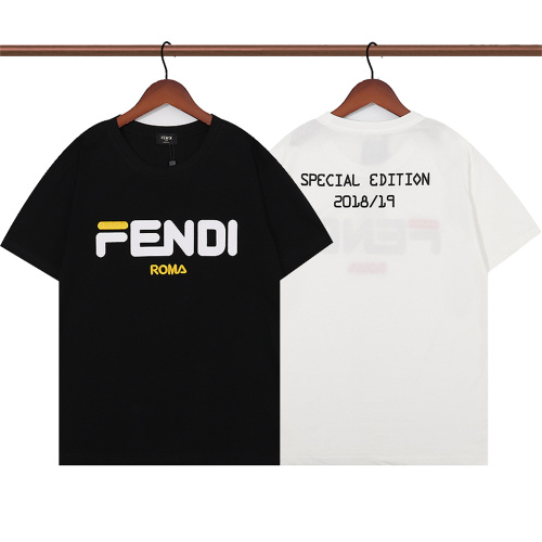 FENDI Embroidery T-shirts Asian Size: S-2XL