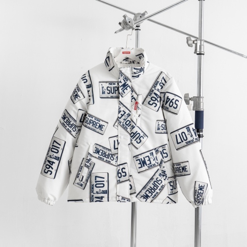 Supreme 4 Color 17FW License Plate Puffy Jacket Down Jacket Top quality Size S-XL xyz21091815