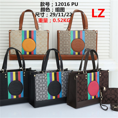 【29*11*22CM】COACH Shopping Bag + Coin Purse Casual Handbag Optional Gift Box