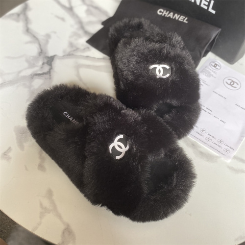US【5-9】CHANEL【3 Color】Women's Winter Wool Scuffs Slippers With Box