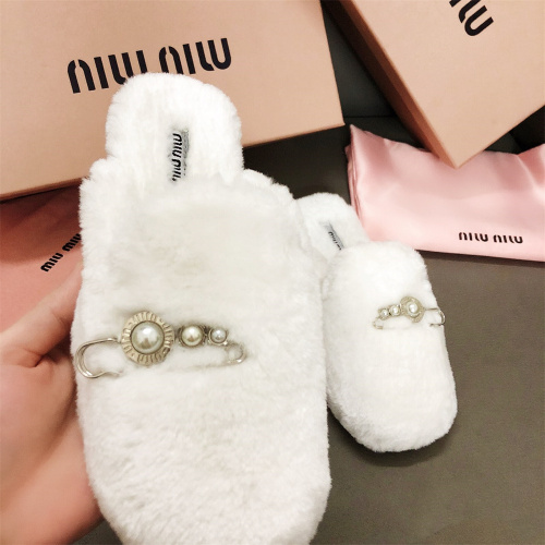 US【5-8.5】MIU MIU Women's 【Winter】Scuffs With Box