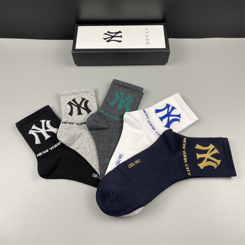 【5 Pairs Boxer】GUCCI x MLB NY Socks