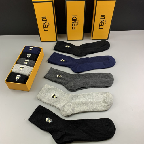 【5 Pairs Boxer】FENDI Socks