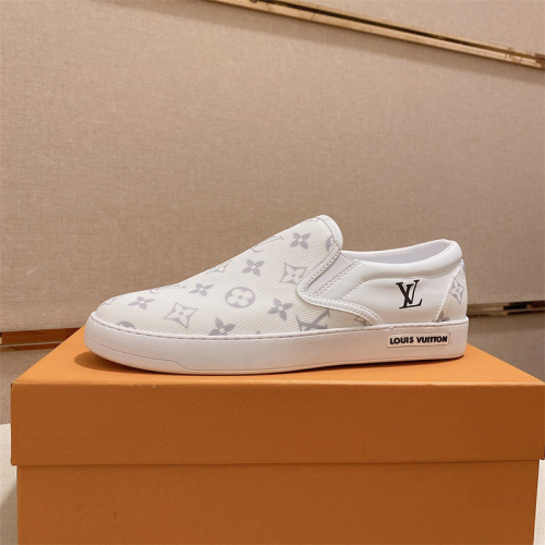 (US 5.5-10) LV Men's Slip-On Casual Shoes Top Quality With Box