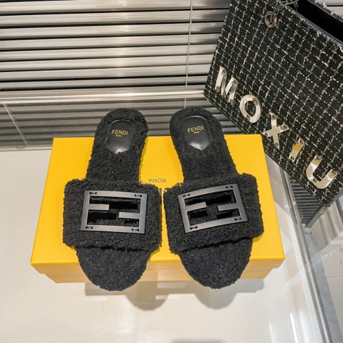 US 4-9 FENDI Women's Plush Slippers With Box